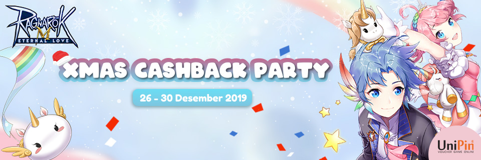 XMAS CASHBACK PARTY BAGI-BAGI CASHBACK 70% UNIPIN CREDITS